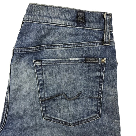 7 For All Mankind Men's Straight Jeans - Dark Blue - Picture 1 of 11